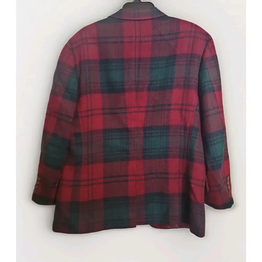 Vintage Ralph Lauren Blazer Mens 40 Tartan Plaid Wool Sport Coat Polo University - Picture 6 of 16